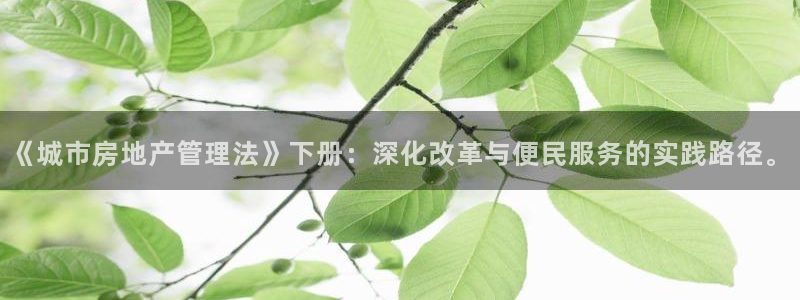 摩登7登录注册：《城市房地产管理法》下册：深化改革与便民服务