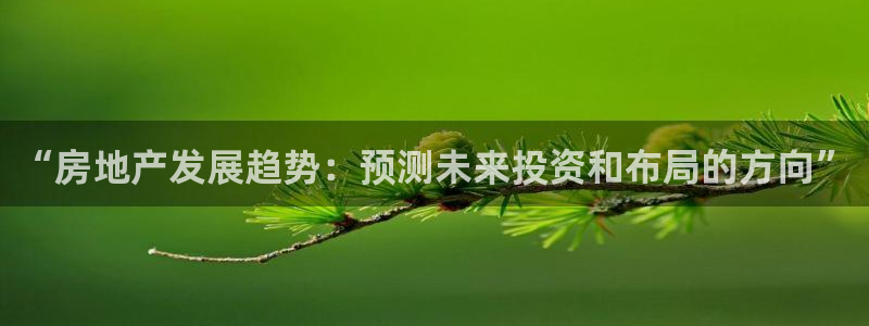 摩登7登录释333OO：“房地产发展趋势：预测未来投资和布局